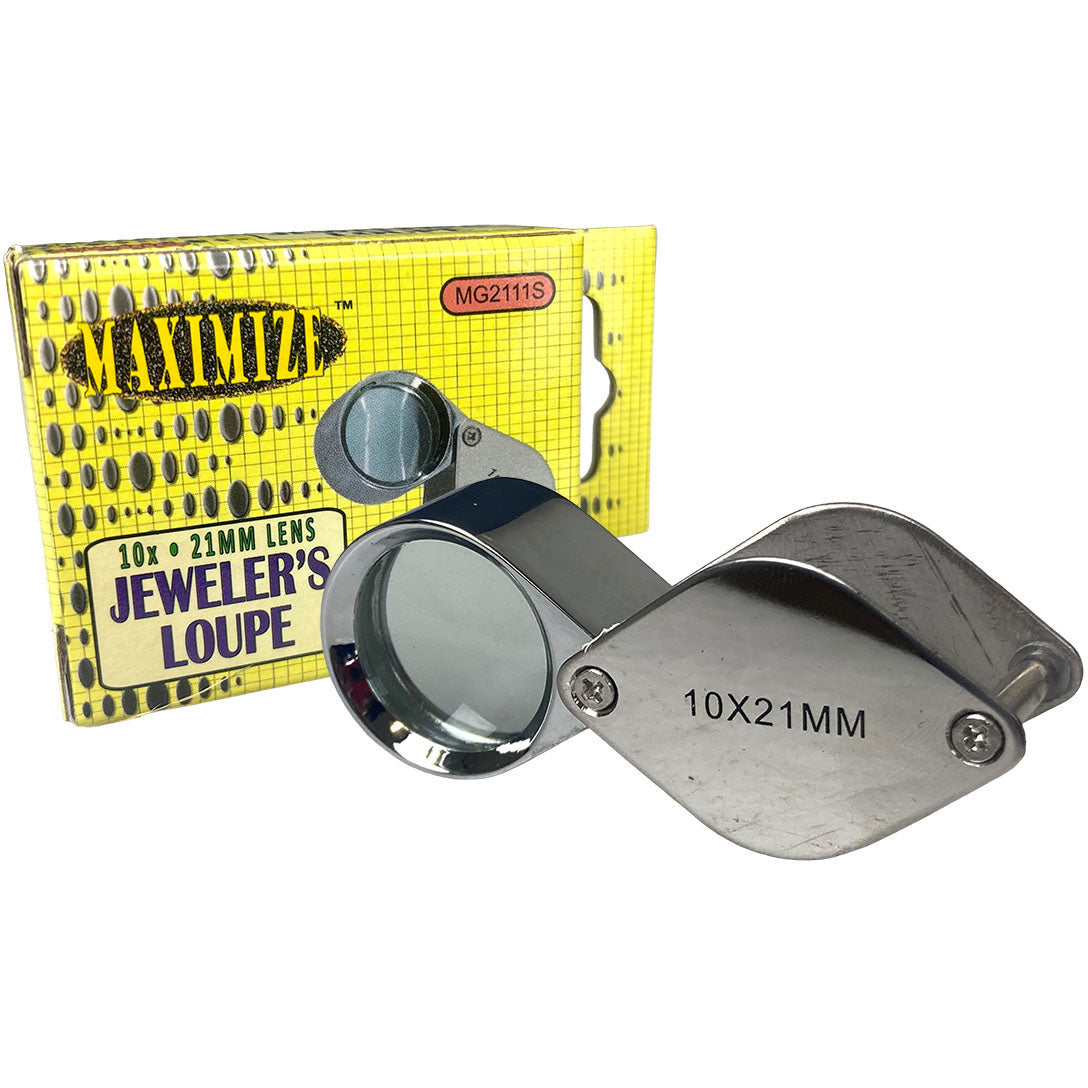 10x Jewelers Loupe Chrome Finish and Professional Quality, with a  HastingsTriplet 21mm lens, and genuine leather case